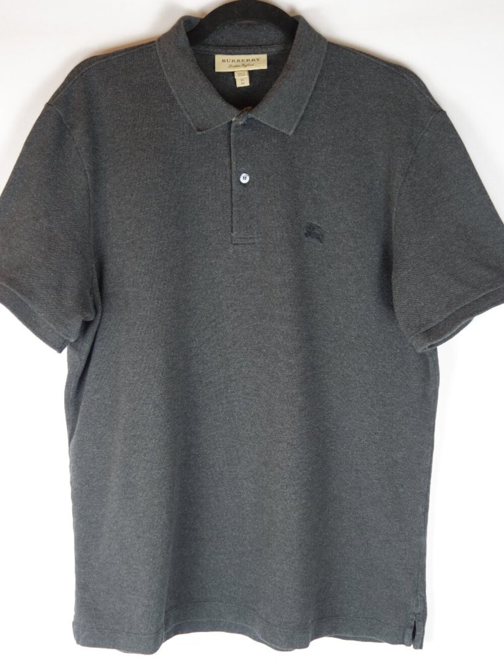 Burberry Embroidered Equestrian Knight Cotton Polo Shirt Made In England, Sz XL